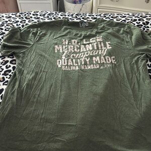 Lee Olive Graphic Tee with White Print